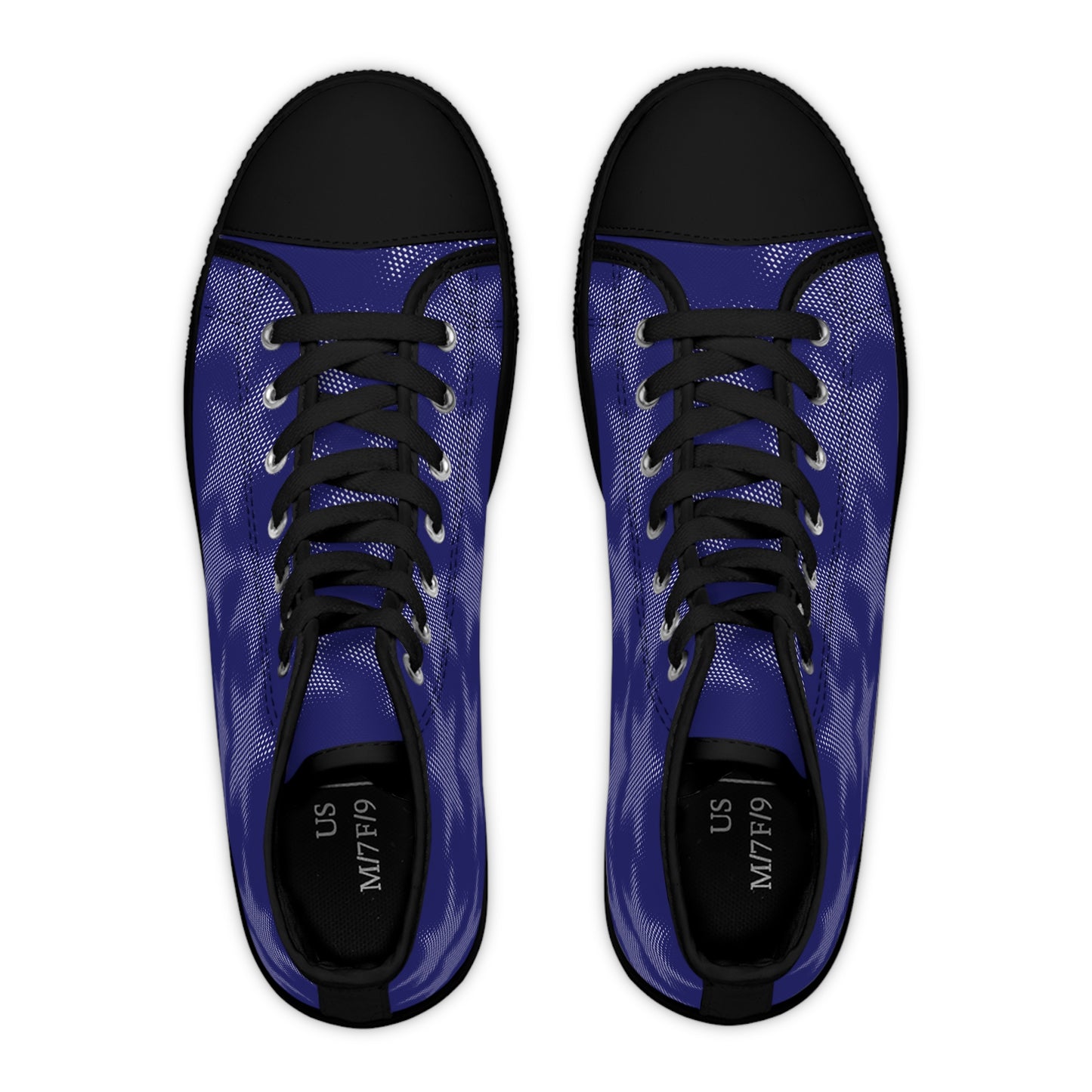 Women's High Top Canvas Sneakers - Blue With Stars