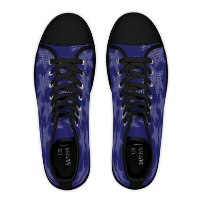 Women's High Top Canvas Sneakers - Blue With Stars