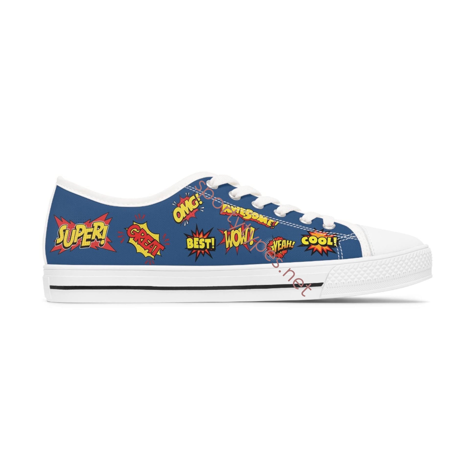 Women's Comic Shoutouts Low Top Canvas Sneakers