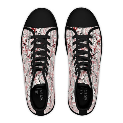 Women's High Top Canvas Sneakers - Dynamic Dot Circles