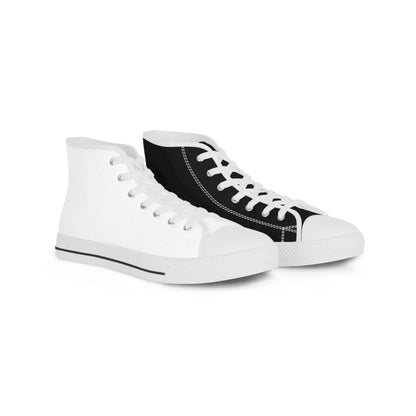 Men's Black & White Mismatched High Top Sneakers