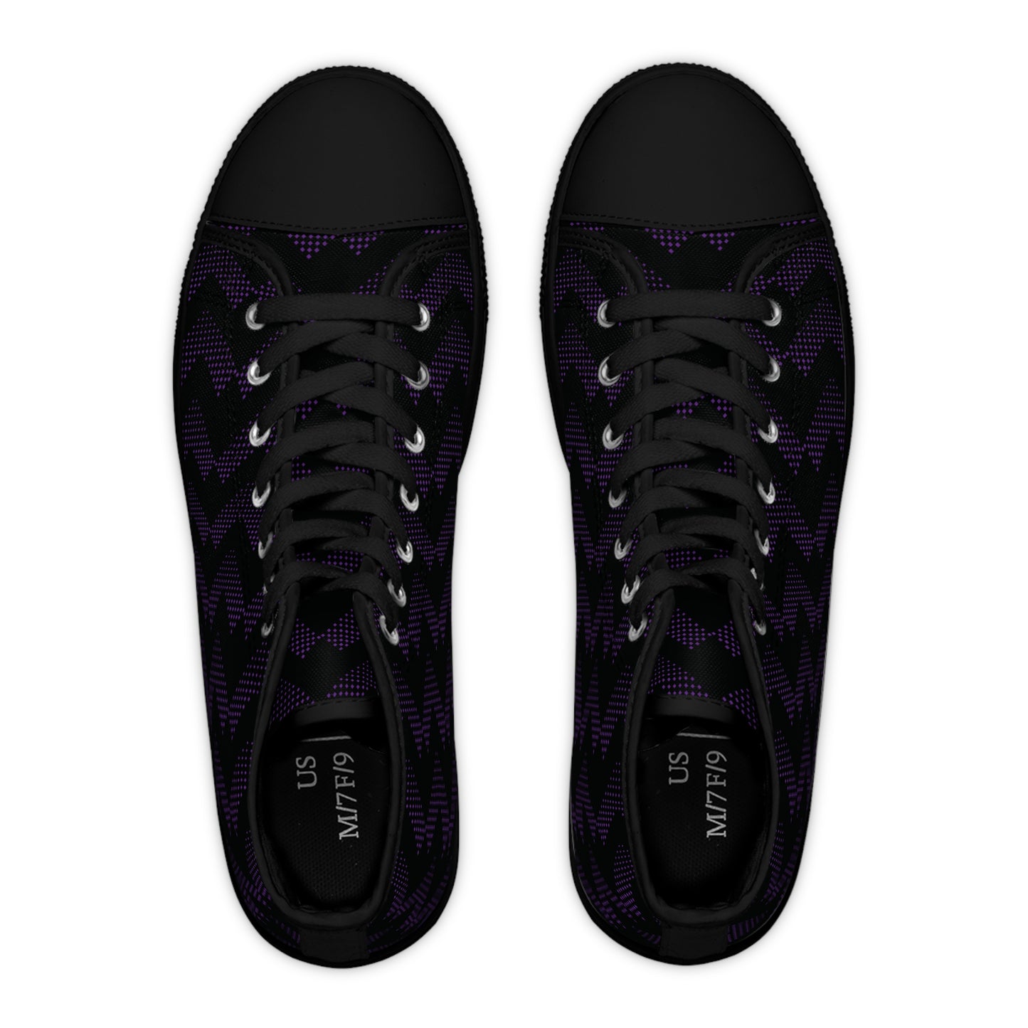 Women's High Top Canvas Sneakers - Purple Chevrons