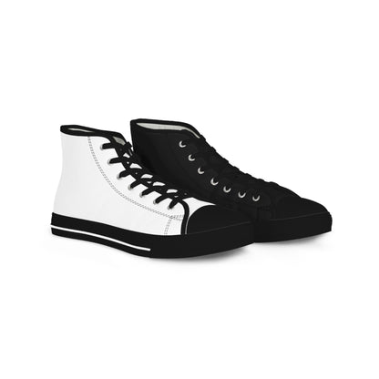 Men's Black & White Mismatched High Top Sneakers