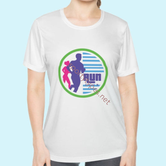 White Women's Run Club Moisture Wicking Tee