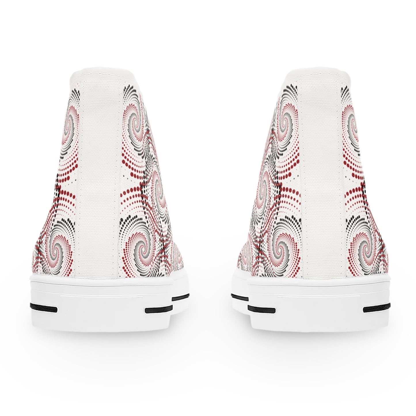 Women's High Top Canvas Sneakers - Dynamic Dot Circles