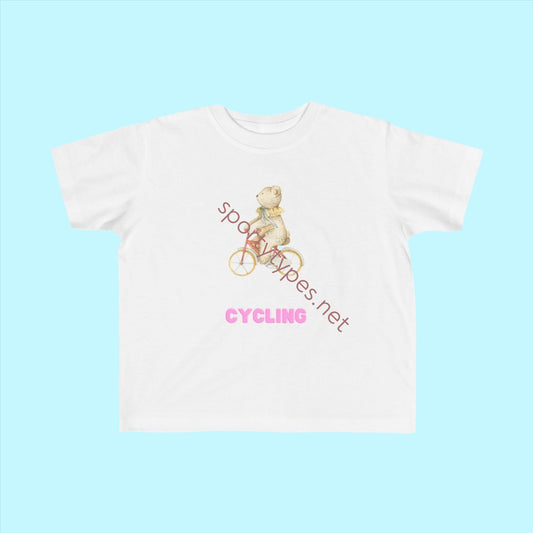 White Toddler Cycling Fan Jersey T-Shirt