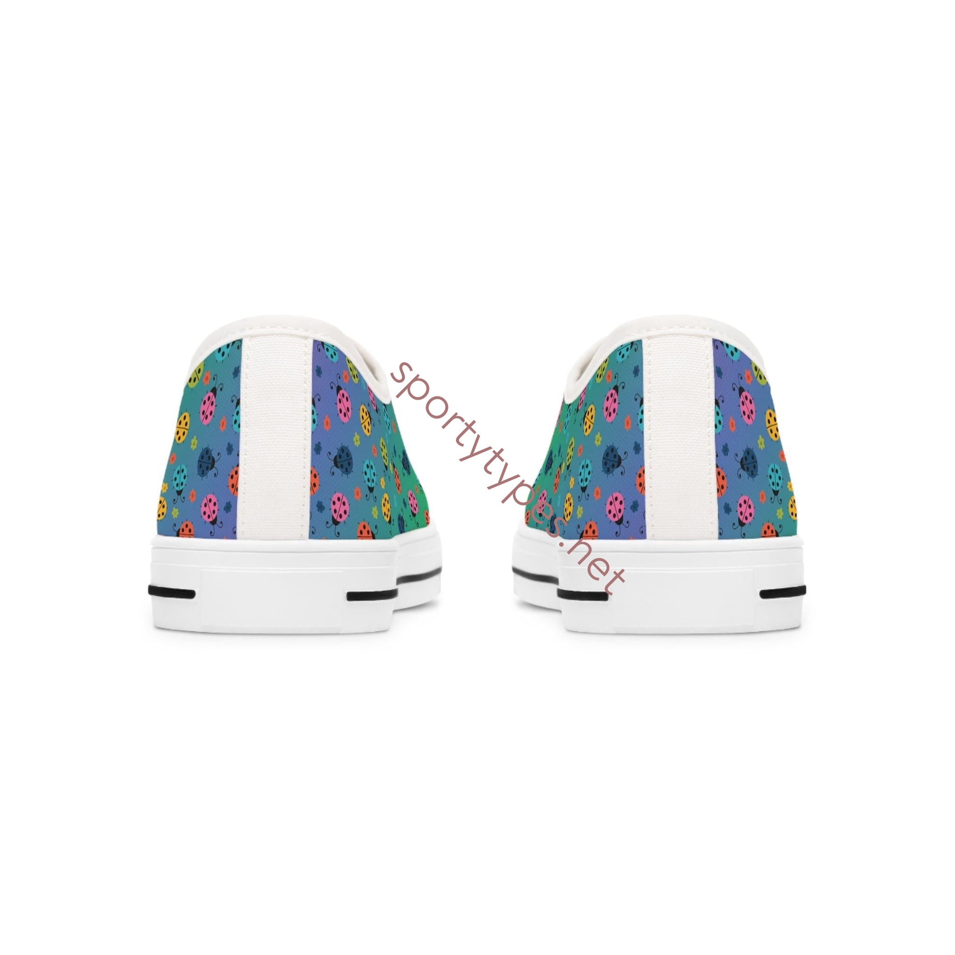 Women's Colored Ladybugs Low Top Canvas Sneakers