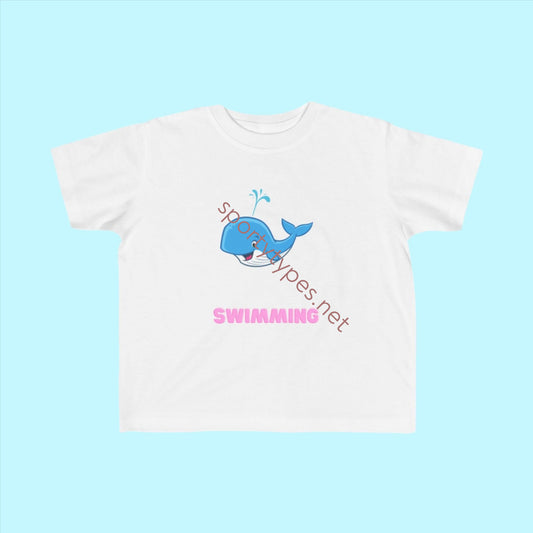 White Toddler Swimming Fan Jersey T-Shirt