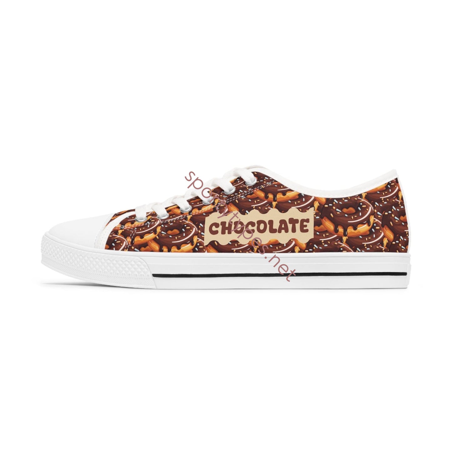 Women's Chocolate Donut Low Top Canvas Sneakers