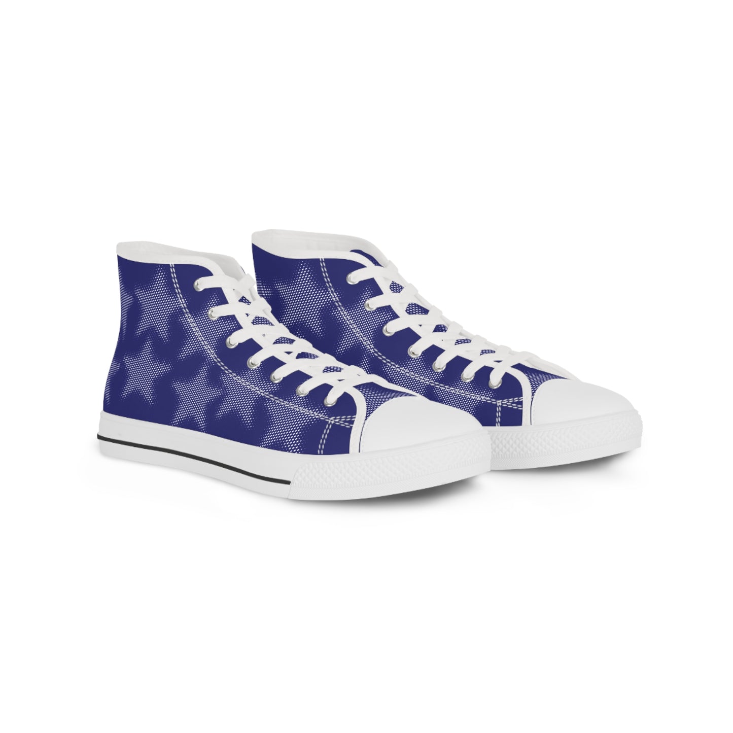 Men's High Top Canvas Sneakers - Blue With Stars