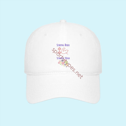 White Strong Body Strong Mind Baseball Cap