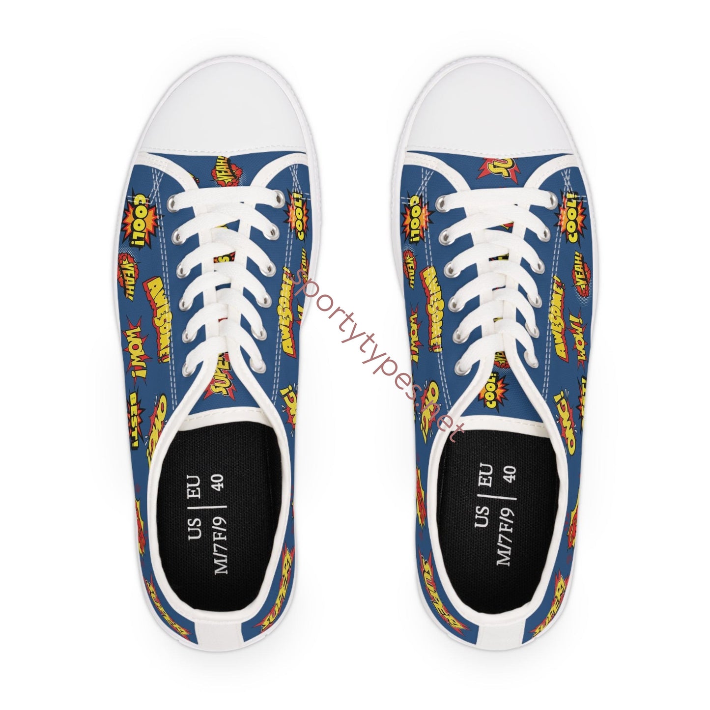 Women's Comic Shoutouts Low Top Canvas Sneakers