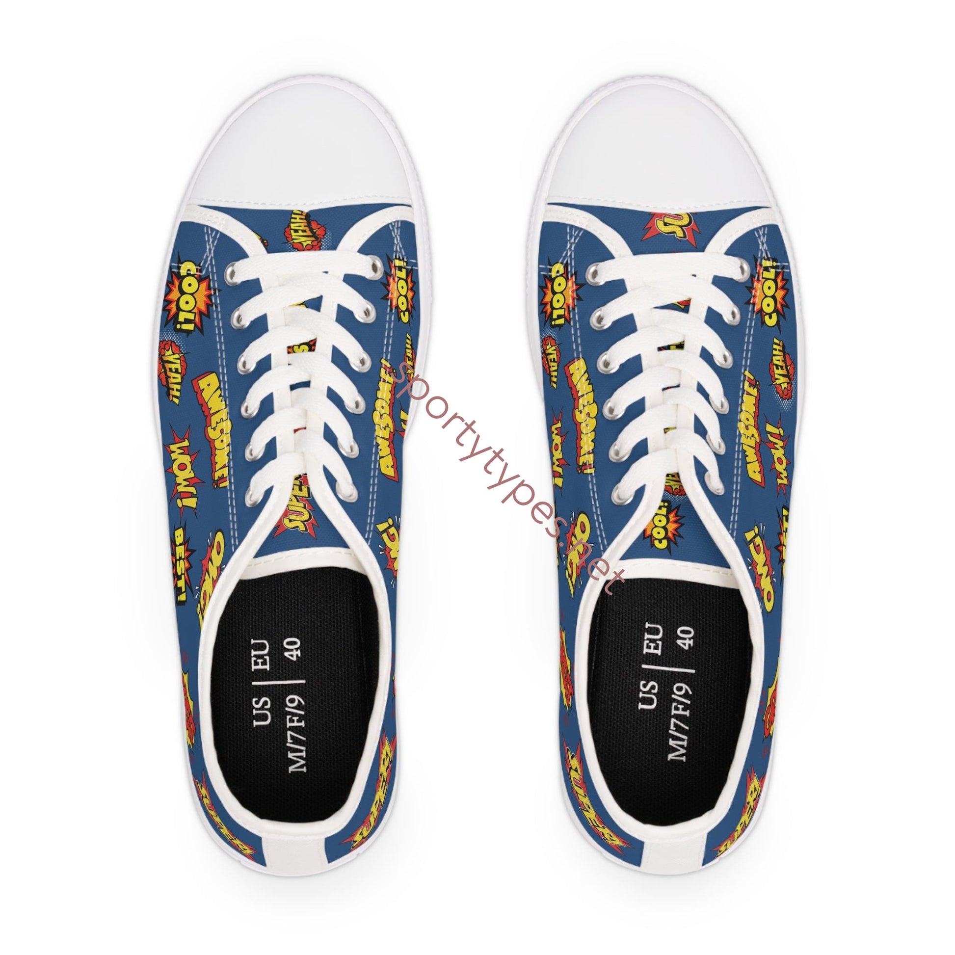 Women's Comic Shoutouts Low Top Canvas Sneakers