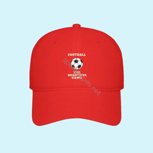 Red Football The Beautiful Game Baseball Cap