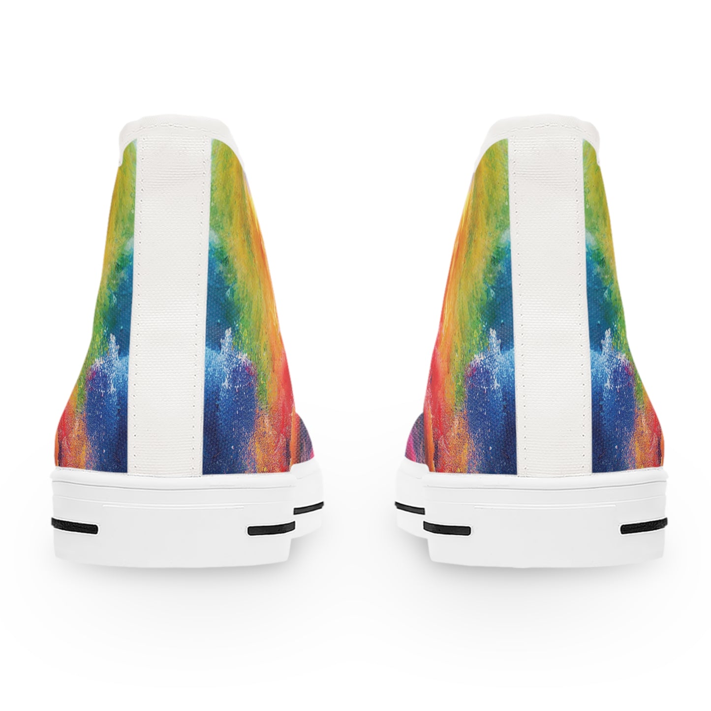 Women's High Top Canvas Sneakers - Multicolored Paint Explosion