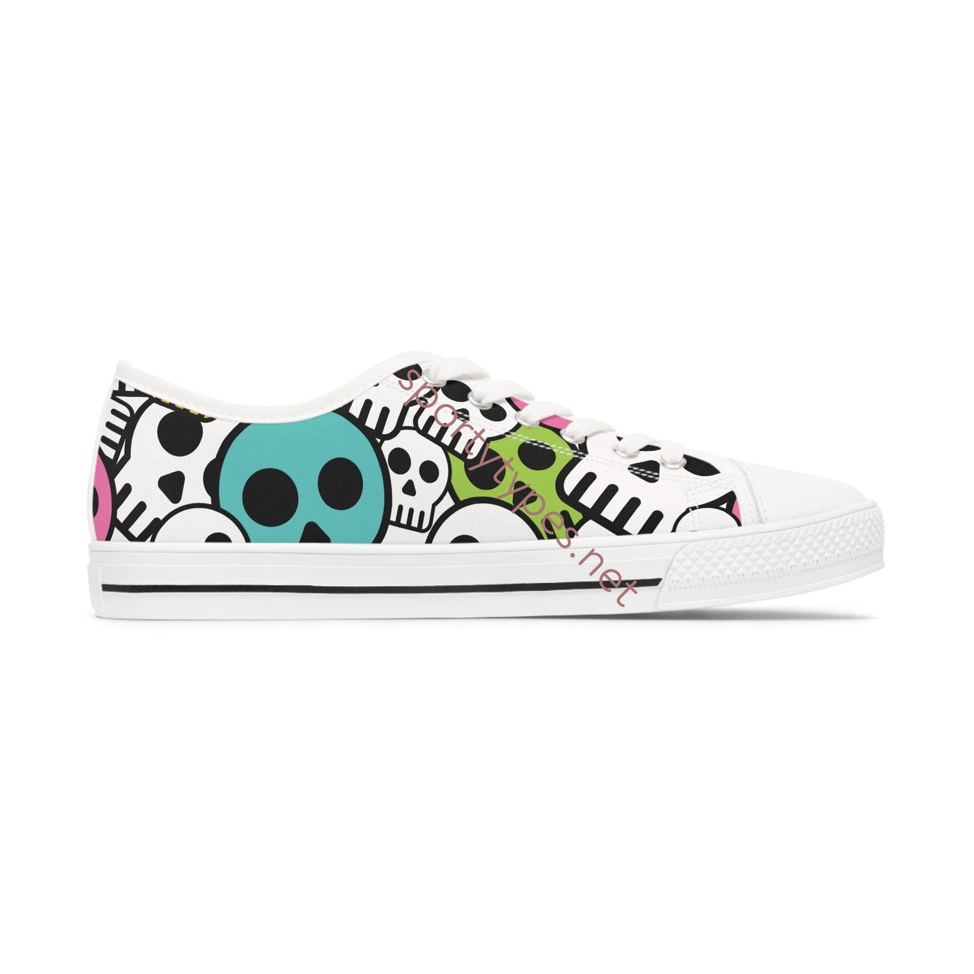 Women's Skull Print Low Top Canvas Sneakers