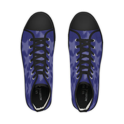 Men's High Top Canvas Sneakers - Blue With Stars