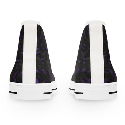 Women's High Top Canvas Sneakers - Purple Chevrons