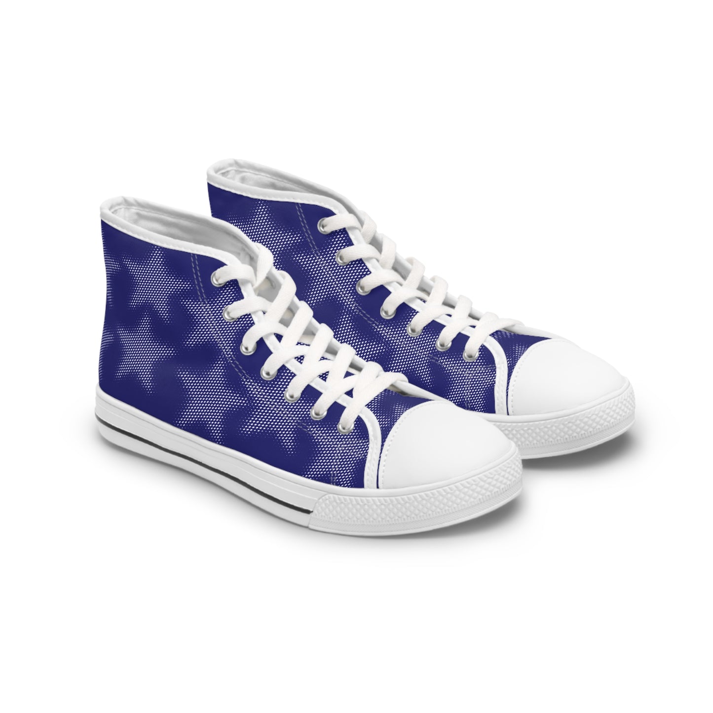 Women's High Top Canvas Sneakers - Blue With Stars