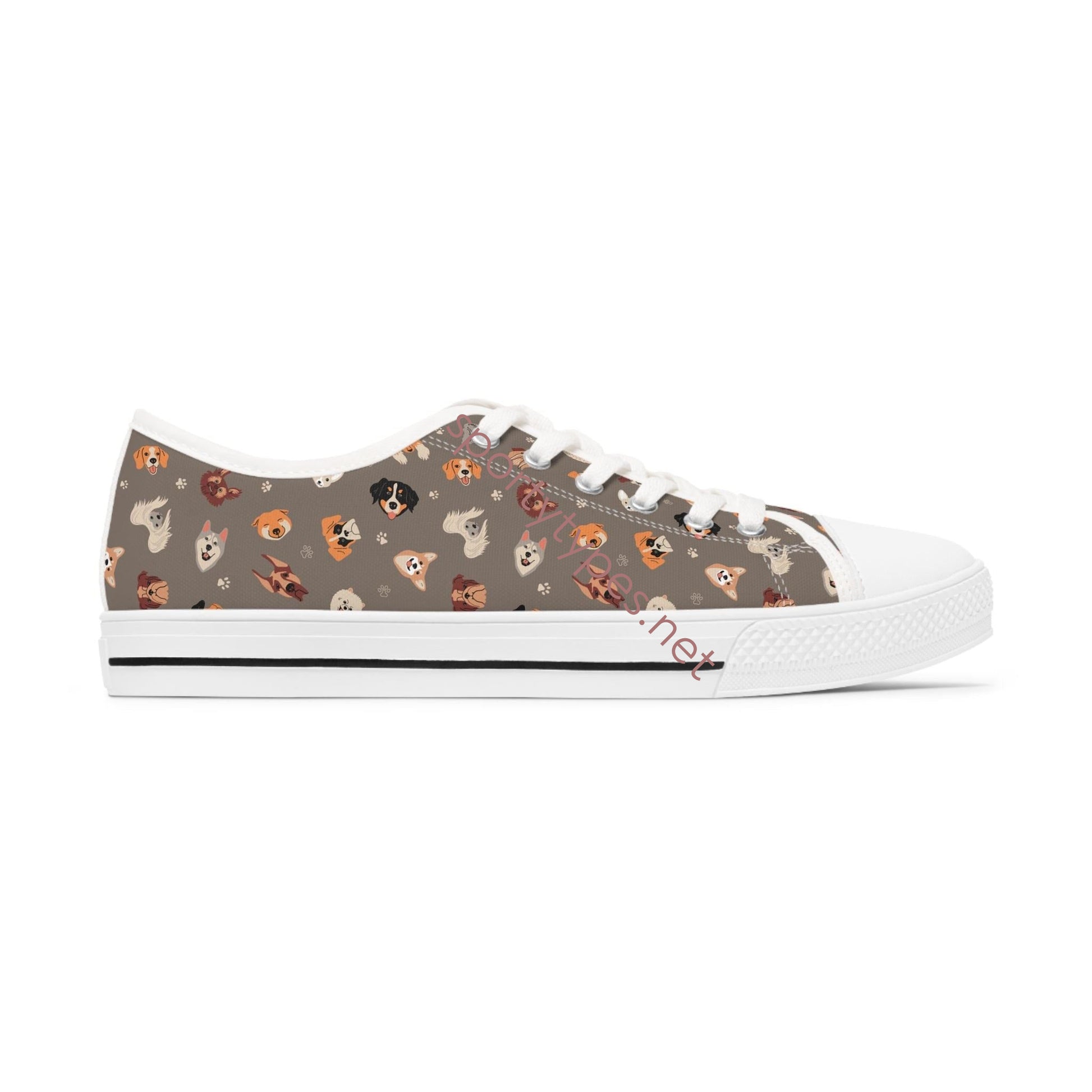 Women's Dog Print Low Top Canvas Sneakers