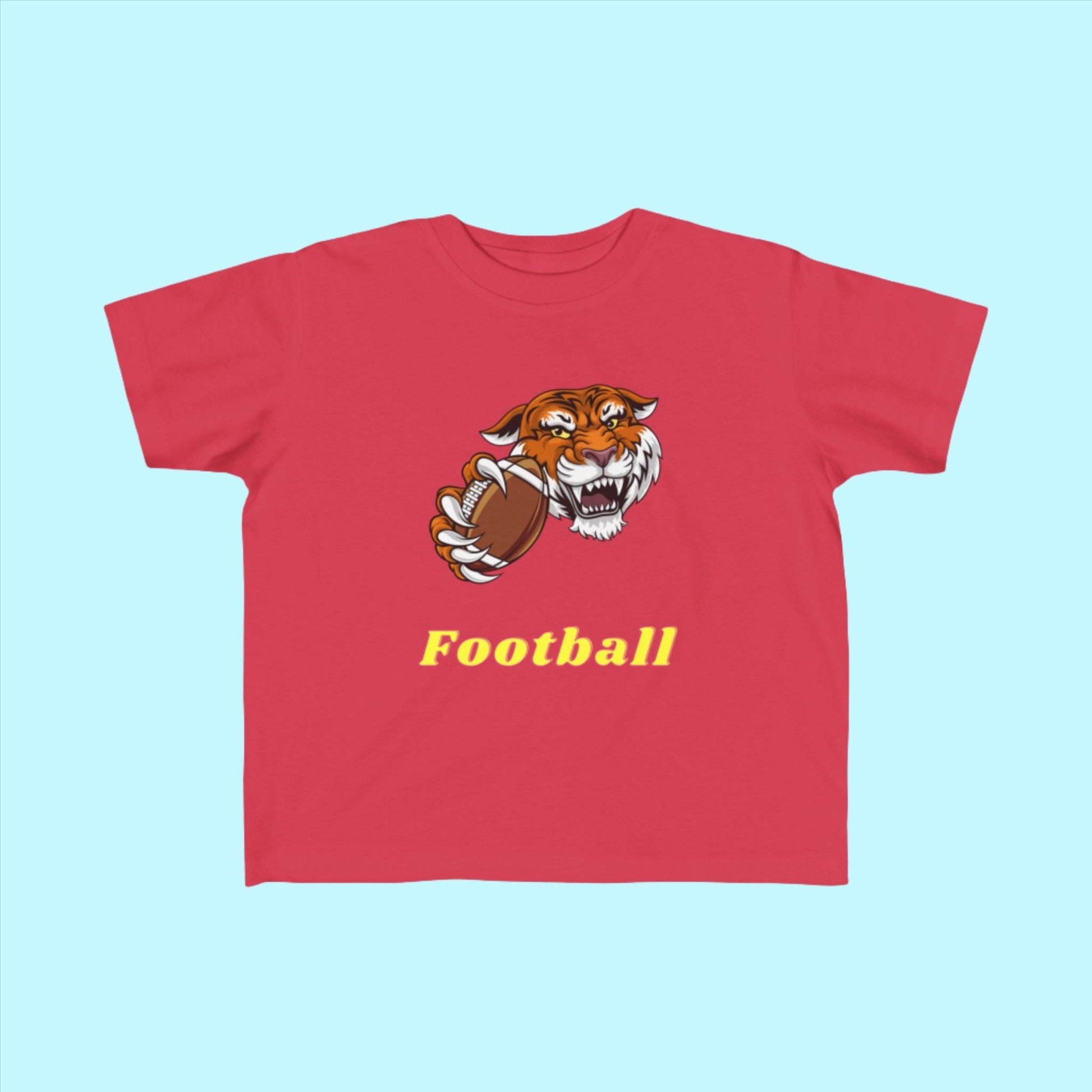 Red Toddler Football Fan Jersey T-Shirt