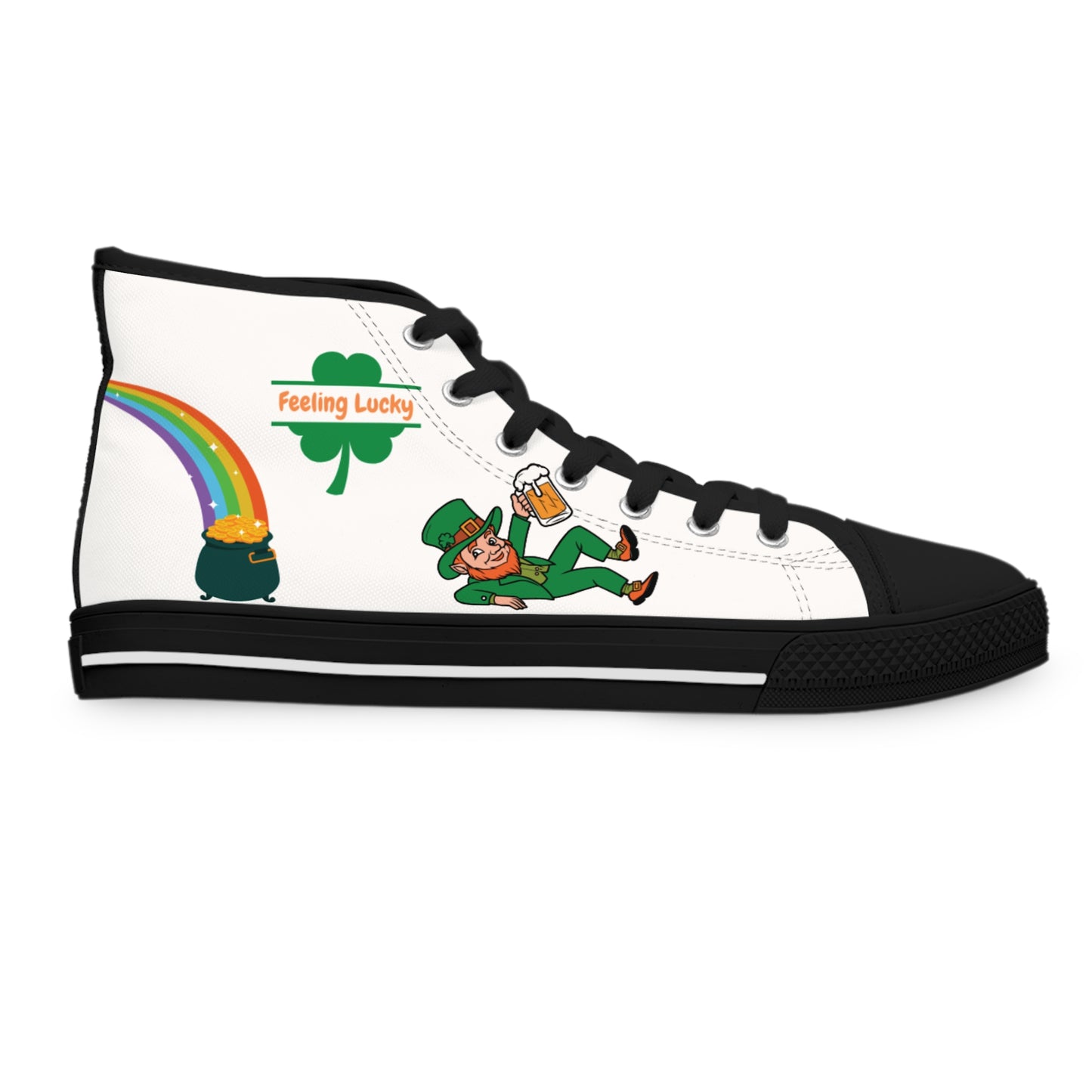 Women's Feeling Lucky Irish High Top Canvas Sneakers