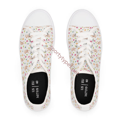 Women's Rabbit Print Low Top Canvas Sneakers