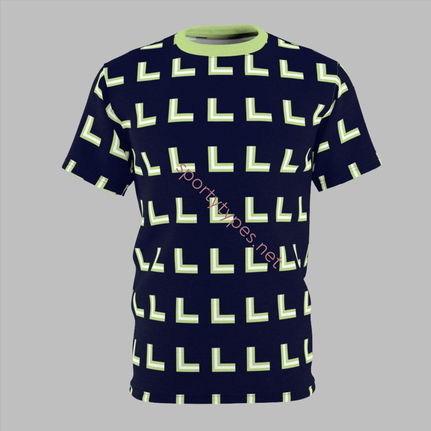 Unisex Navy and Lime Tee