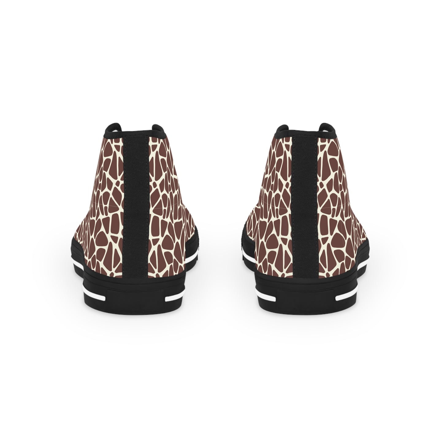 Men's High Top Canvas Sneakers - Giraffe Print