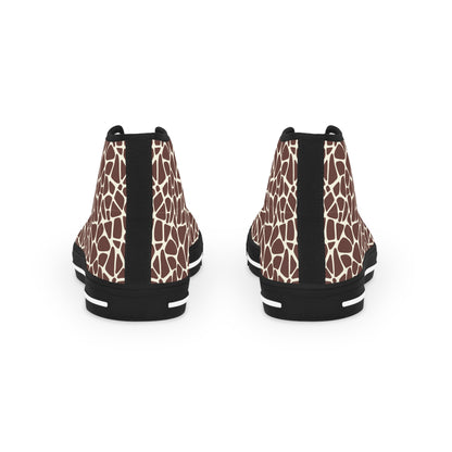 Men's High Top Canvas Sneakers - Giraffe Print