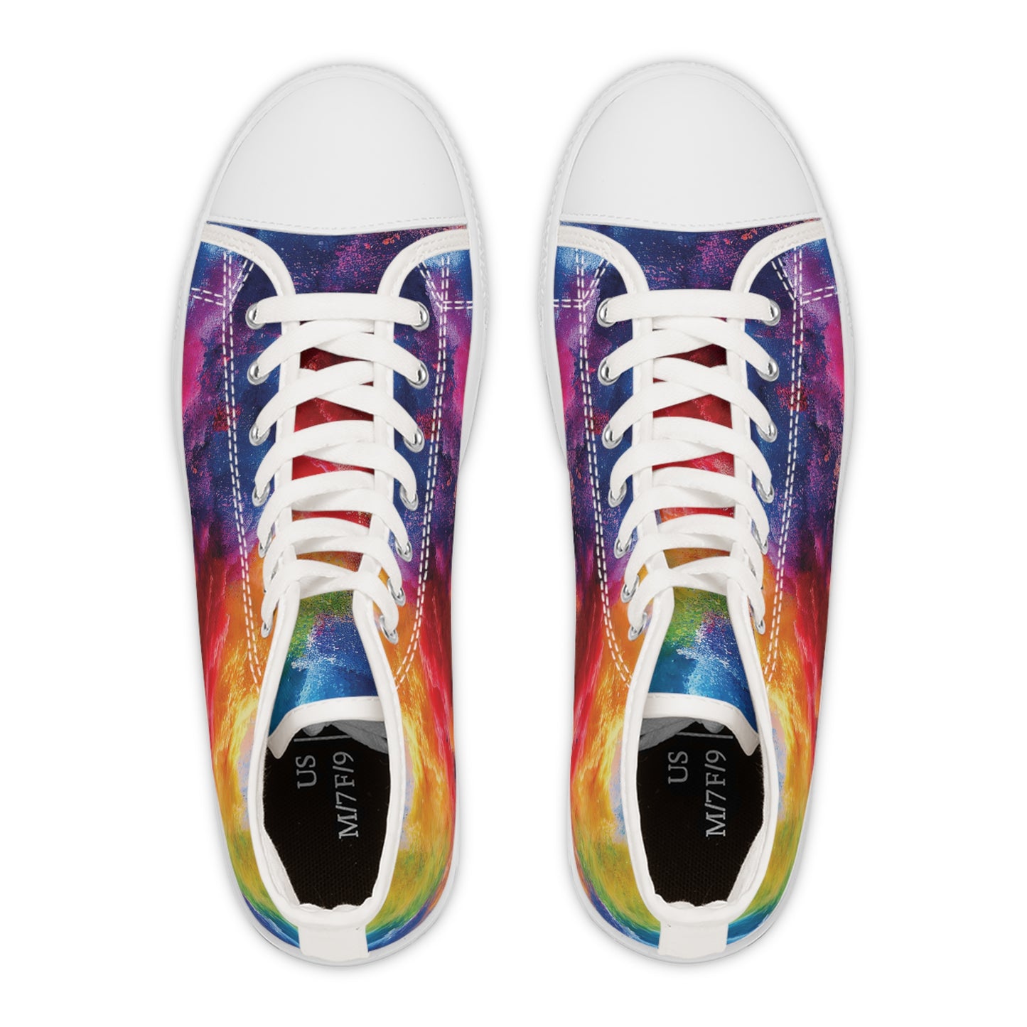 Women's High Top Canvas Sneakers - Multicolored Paint Explosion