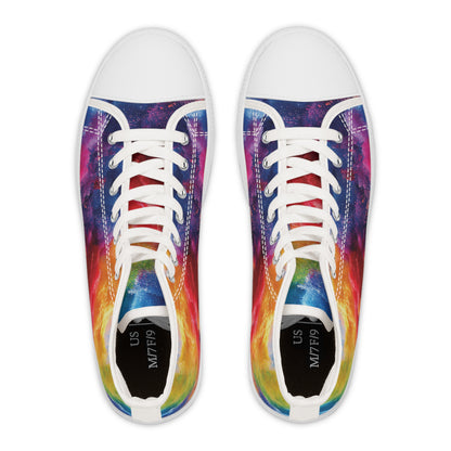 Women's High Top Canvas Sneakers - Multicolored Paint Explosion