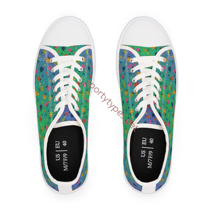 Women's Colored Ladybugs Low Top Canvas Sneakers