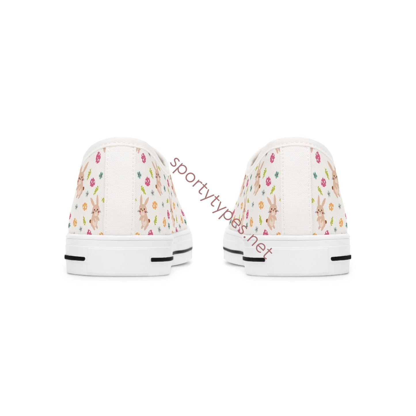 Women's Rabbit Print Low Top Canvas Sneakers