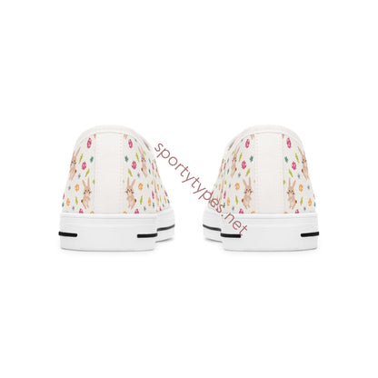 Women's Rabbit Print Low Top Canvas Sneakers