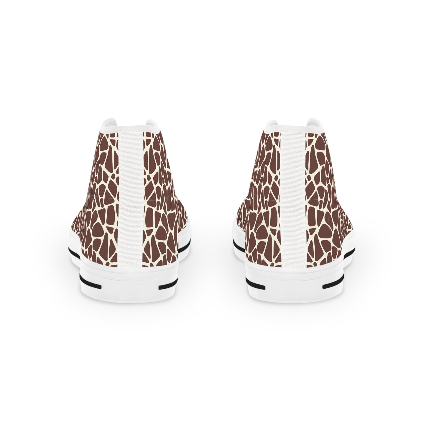 Men's High Top Canvas Sneakers - Giraffe Print