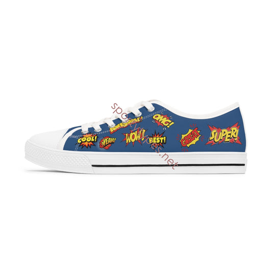 Women's Comic Shoutouts Low Top Canvas Sneakers