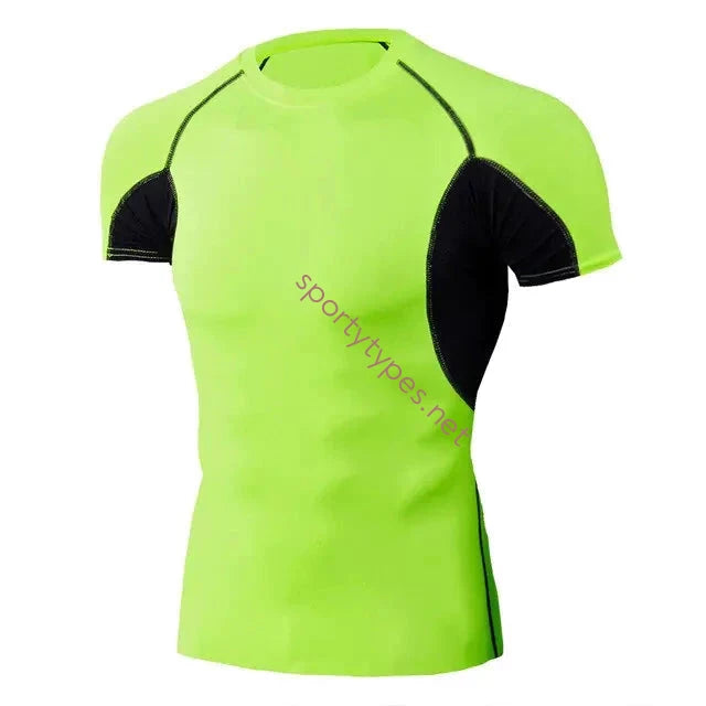 Neon Green Men's Quick-Dry Running T-shirt