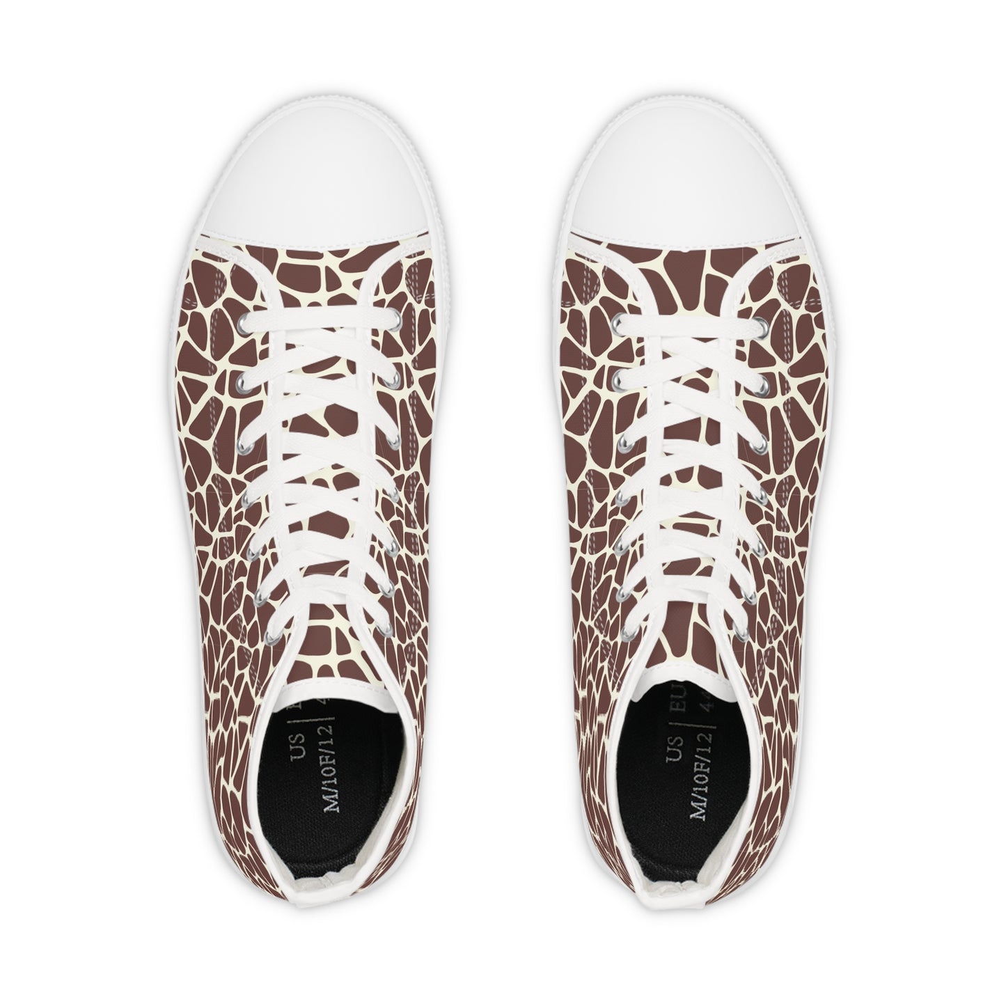 Men's High Top Canvas Sneakers - Giraffe Print