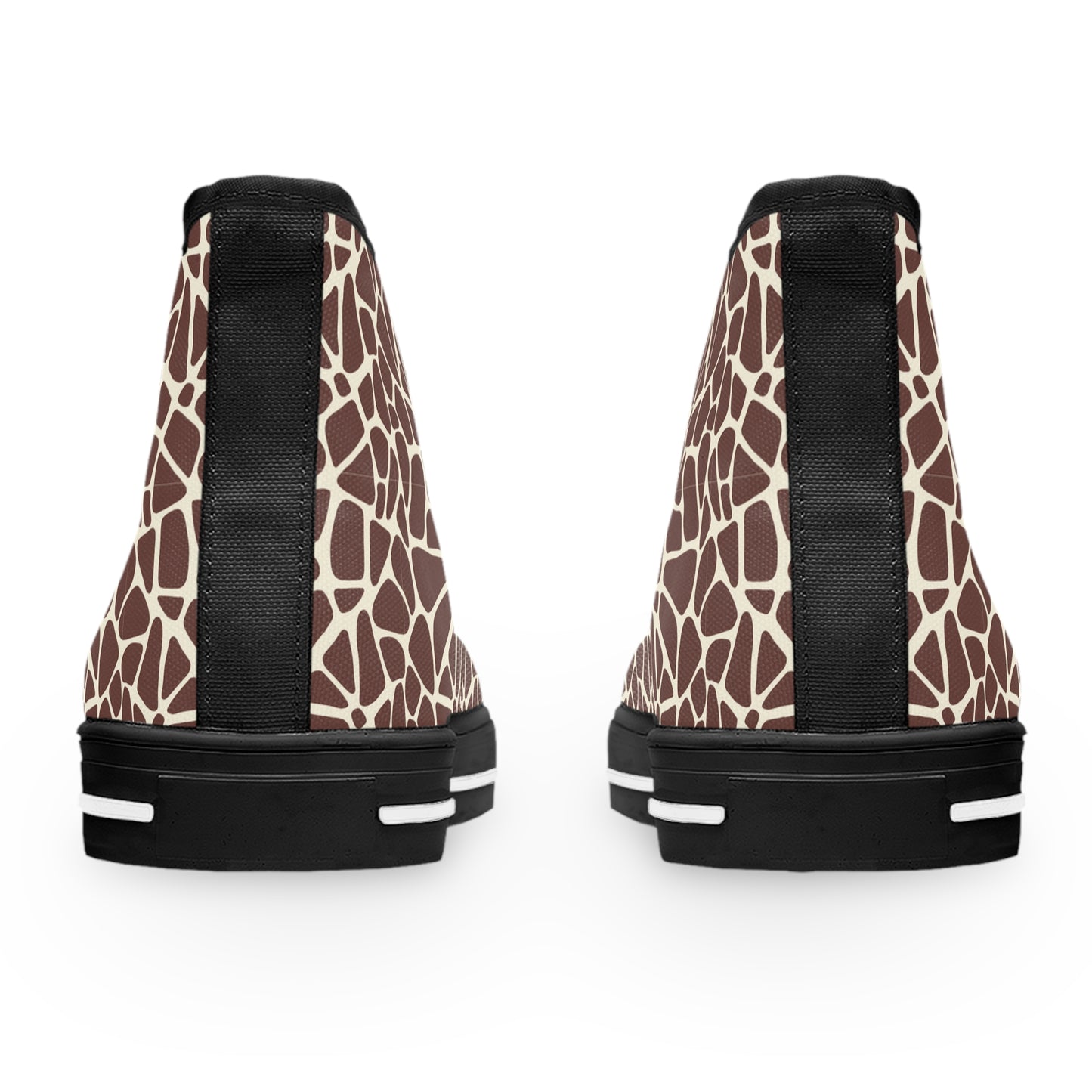 Women's High Top Canvas Sneakers - Giraffe Print