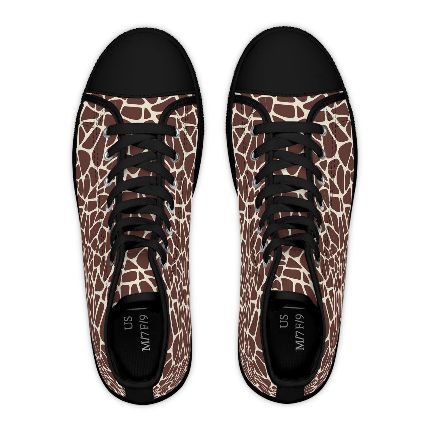 Women's High Top Canvas Sneakers - Giraffe Print