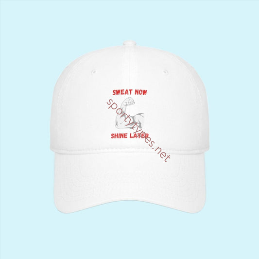 White Sweat Now Shine Later Baseball Cap