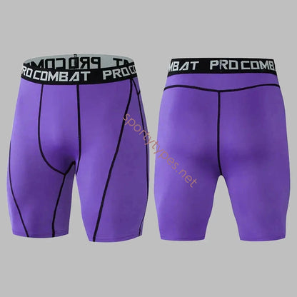 Purple Men's Compression Shorts