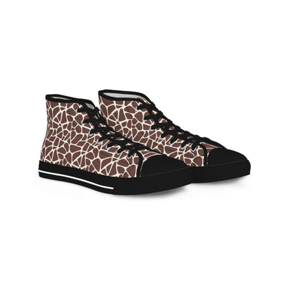 Men's High Top Canvas Sneakers - Giraffe Print