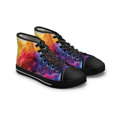 Women's High Top Canvas Sneakers - Multicolored Paint Explosion