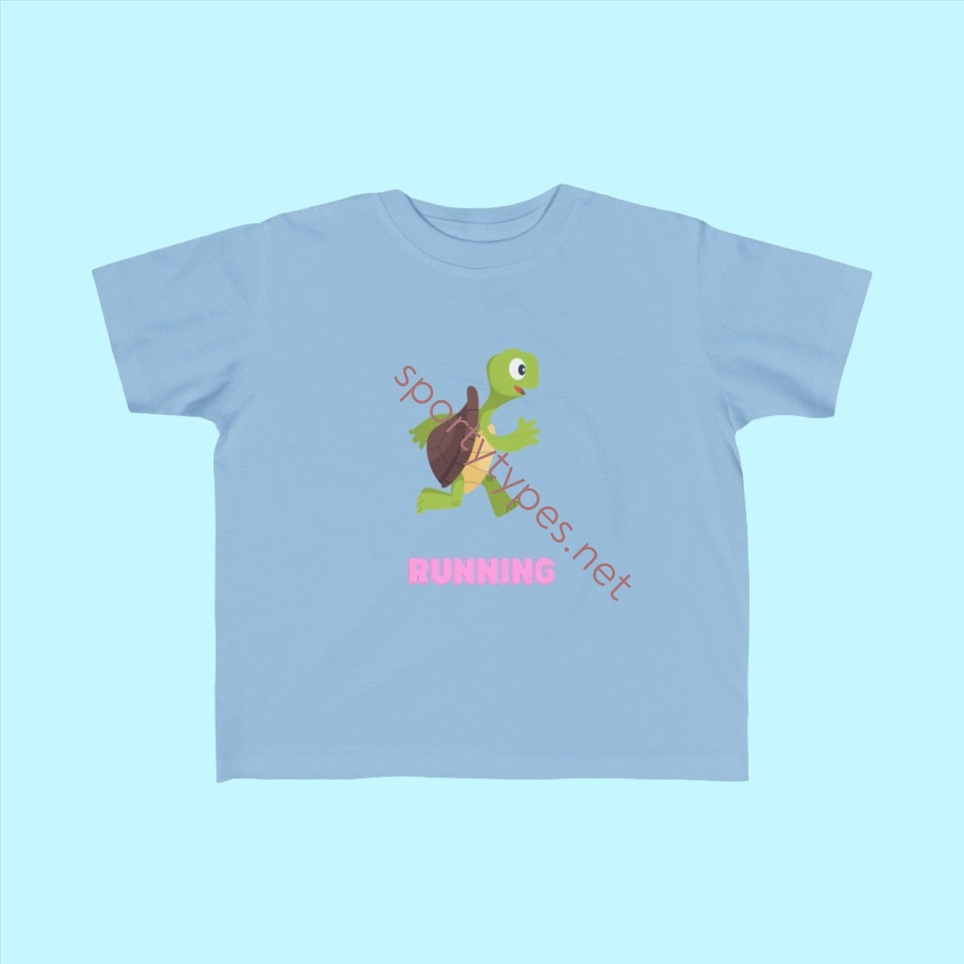 Light Blue Toddler Running Fan Jersey T-Shirt