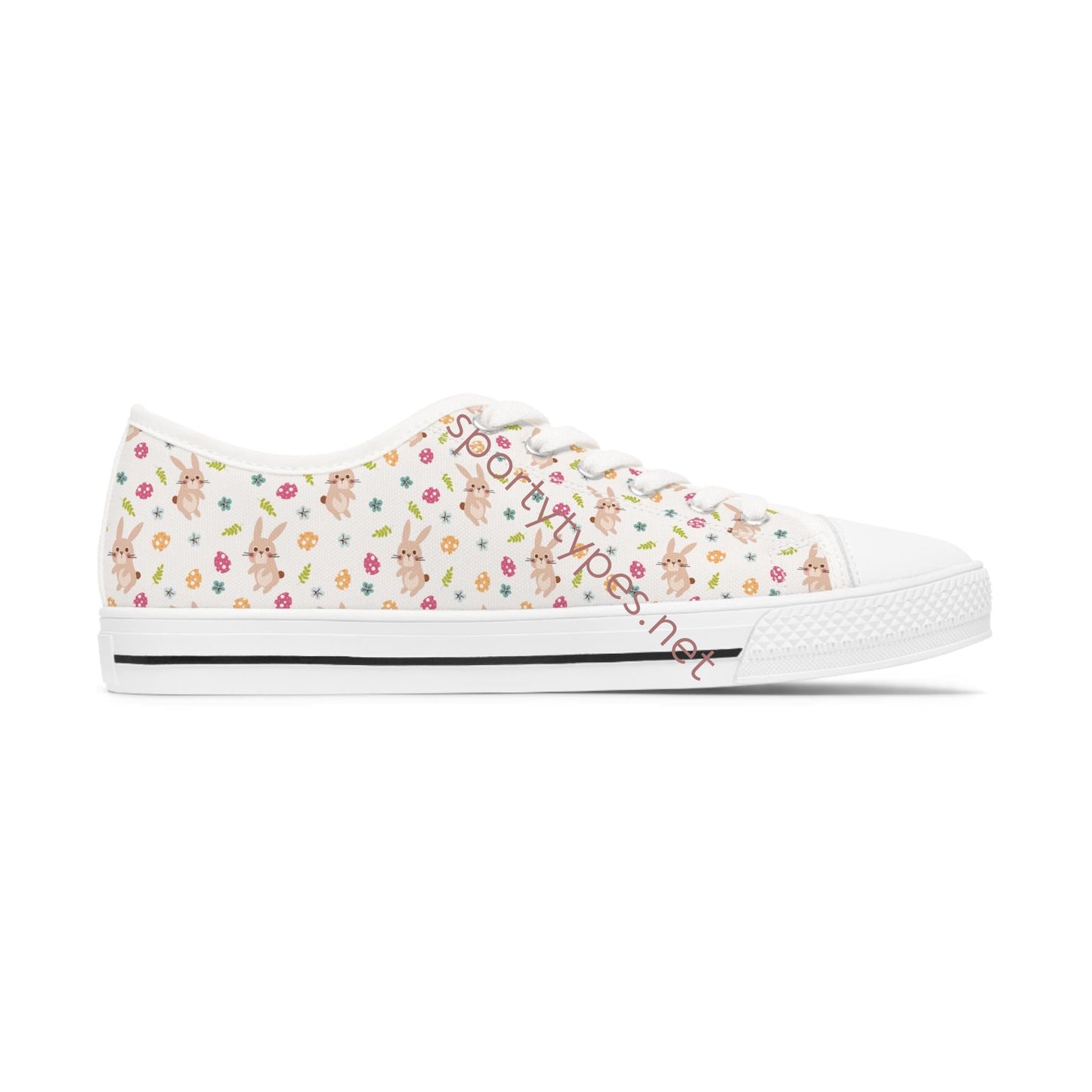 Women's Rabbit Print Low Top Canvas Sneakers