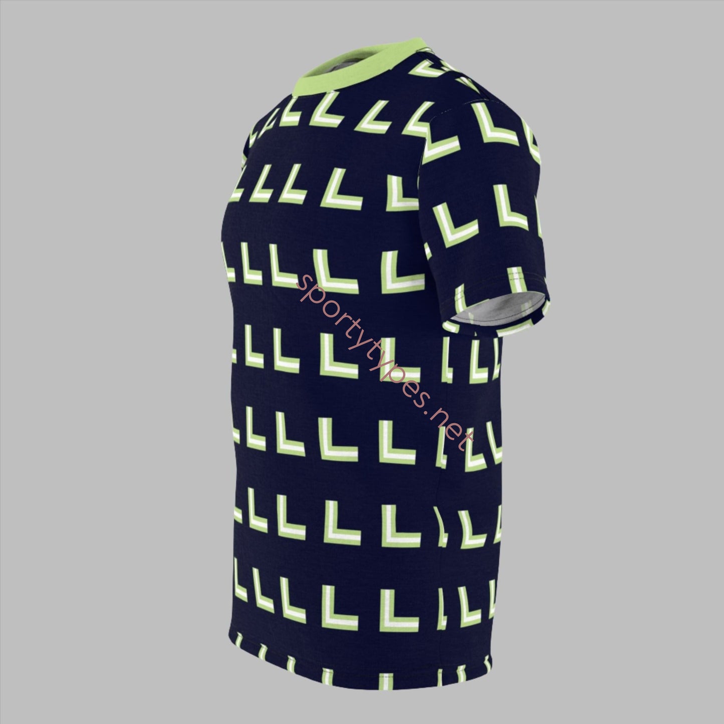 Unisex Navy and Lime Tee