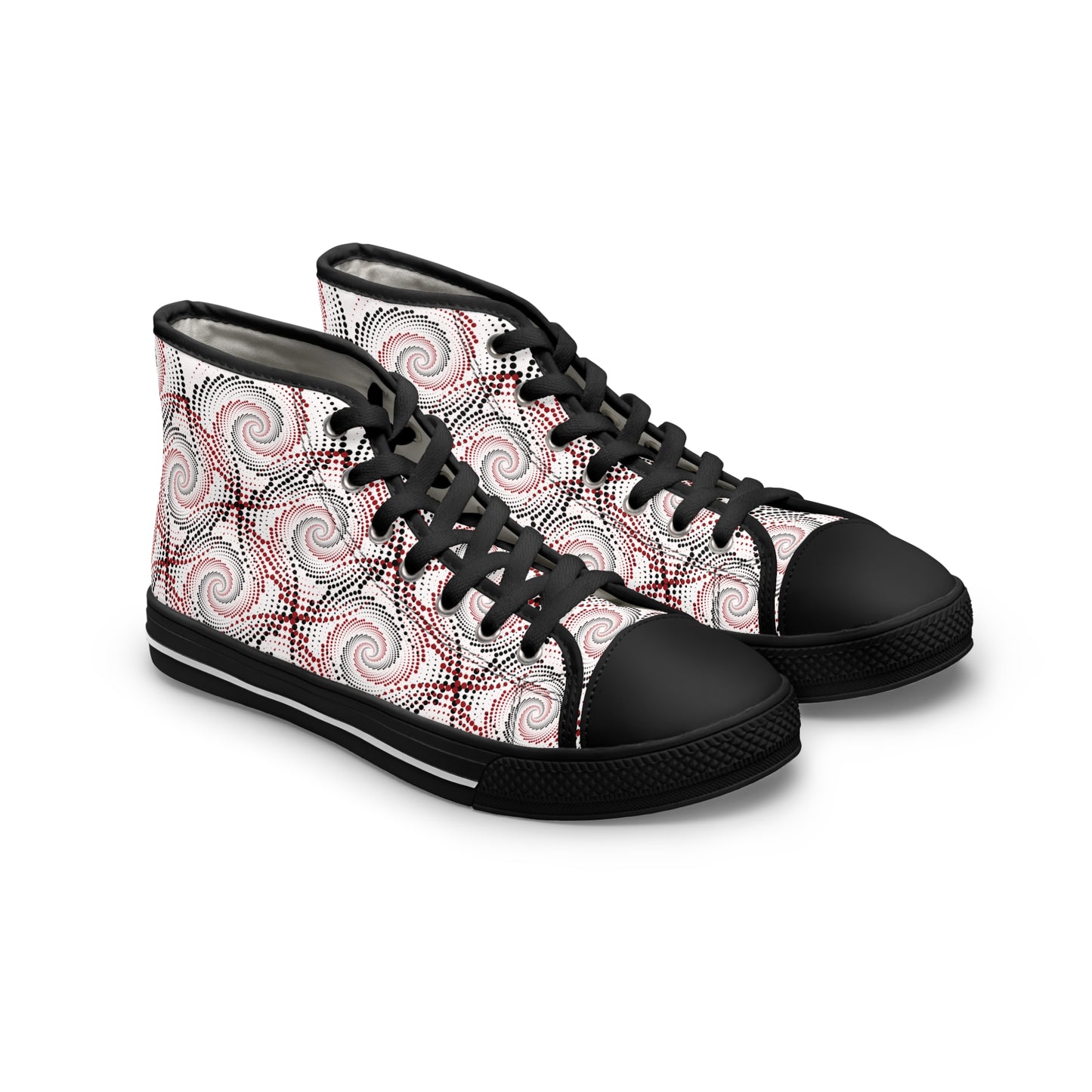 Women's High Top Canvas Sneakers - Dynamic Dot Circles