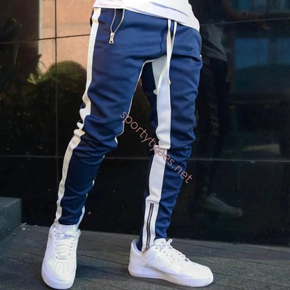 Blue/white Men's Fitness Sweatpants